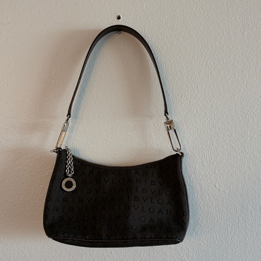BVLGARI Logo Mania Fabric Brown Purse/Bag